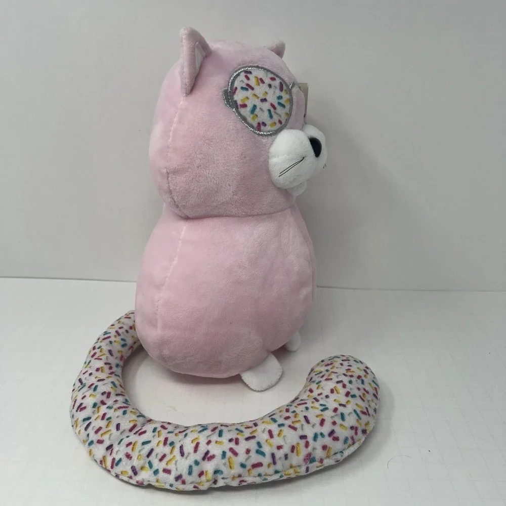 Ideal Toys‎ Pink Kitty Cat Plush Stuffed Animal Long Tail Soft Toy 9 Inch Cute